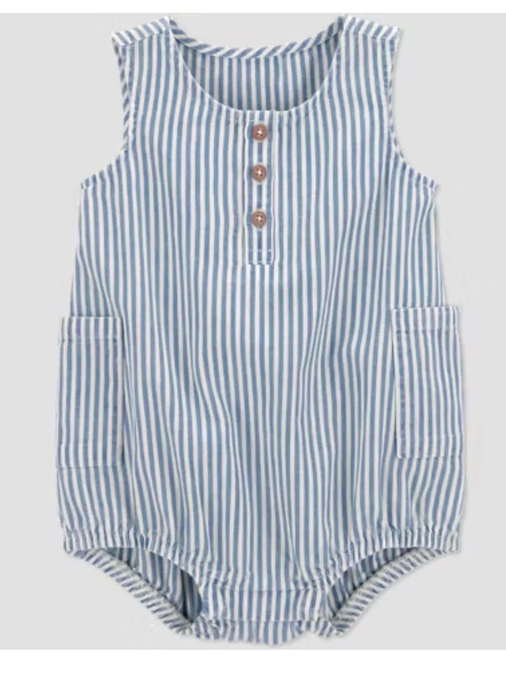 Carter's Just One You® Baby Boys' Striped Chambray Bubble Romper - 3M - NWT